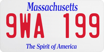 MA license plate 9WA199