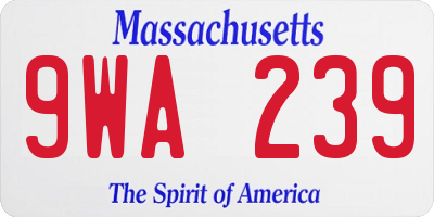 MA license plate 9WA239