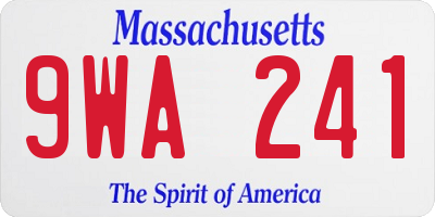MA license plate 9WA241