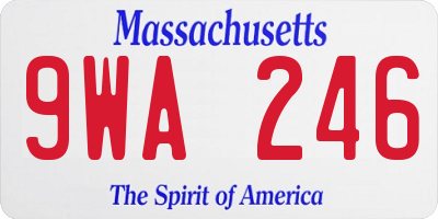 MA license plate 9WA246