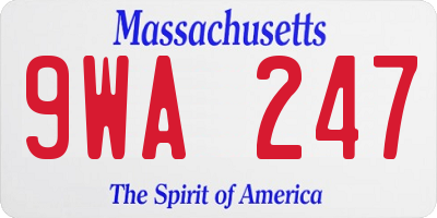 MA license plate 9WA247