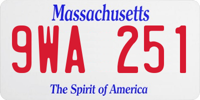 MA license plate 9WA251