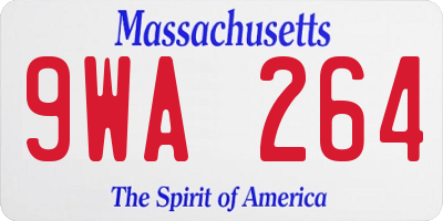 MA license plate 9WA264