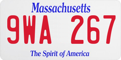MA license plate 9WA267