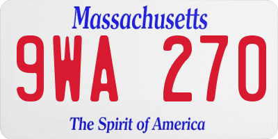 MA license plate 9WA270