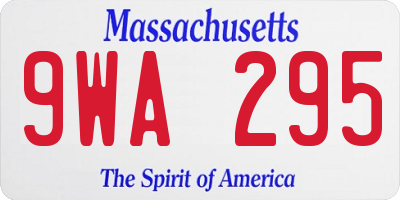 MA license plate 9WA295