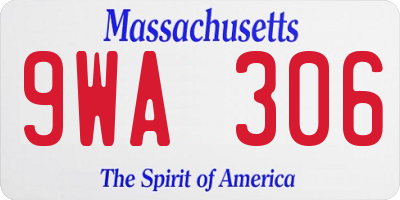 MA license plate 9WA306