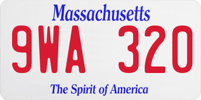 MA license plate 9WA320