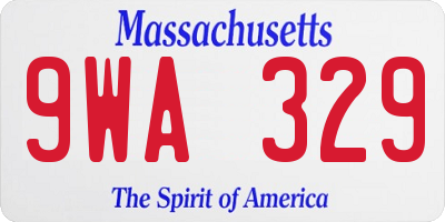 MA license plate 9WA329