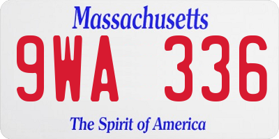 MA license plate 9WA336