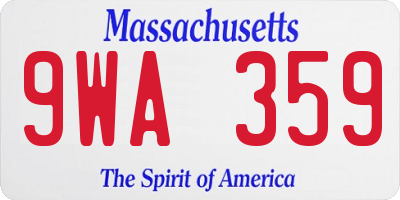 MA license plate 9WA359
