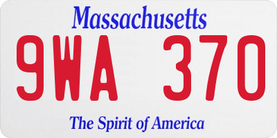 MA license plate 9WA370