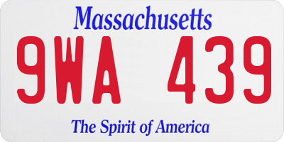 MA license plate 9WA439