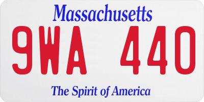 MA license plate 9WA440