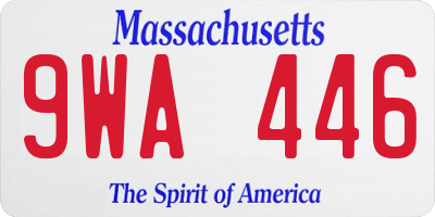 MA license plate 9WA446