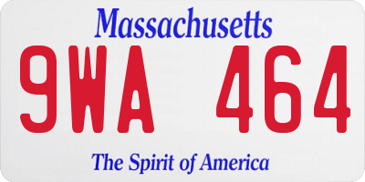 MA license plate 9WA464