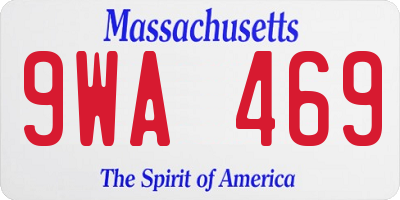 MA license plate 9WA469
