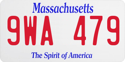 MA license plate 9WA479