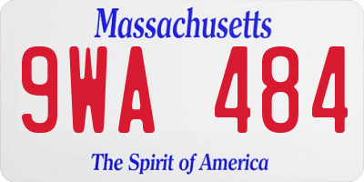 MA license plate 9WA484