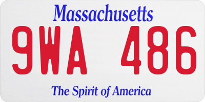MA license plate 9WA486