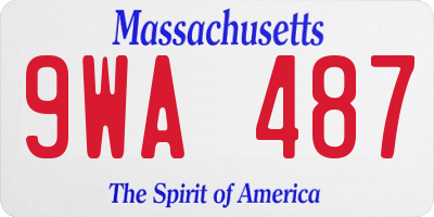 MA license plate 9WA487