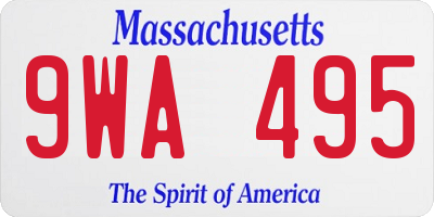 MA license plate 9WA495