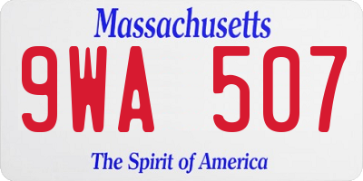 MA license plate 9WA507