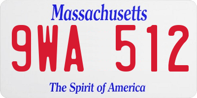 MA license plate 9WA512