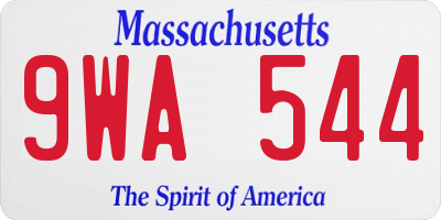 MA license plate 9WA544