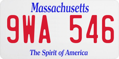 MA license plate 9WA546