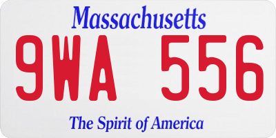 MA license plate 9WA556