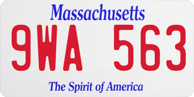 MA license plate 9WA563