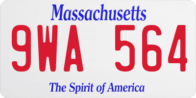 MA license plate 9WA564