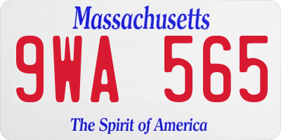 MA license plate 9WA565