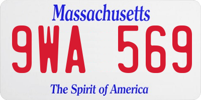 MA license plate 9WA569