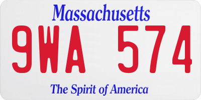 MA license plate 9WA574