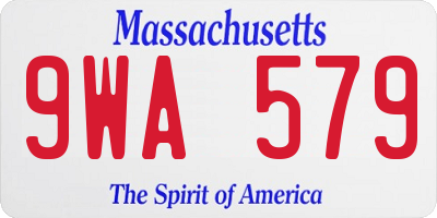 MA license plate 9WA579