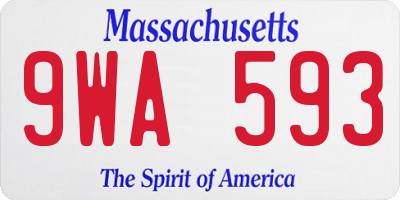 MA license plate 9WA593