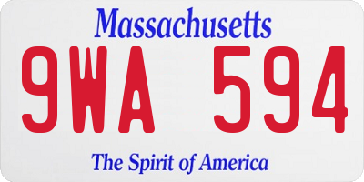 MA license plate 9WA594