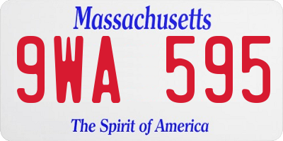 MA license plate 9WA595