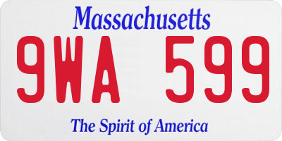 MA license plate 9WA599