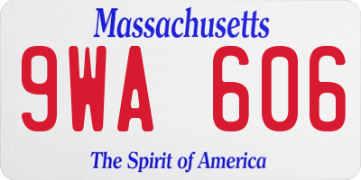 MA license plate 9WA606