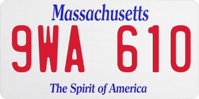 MA license plate 9WA610