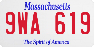 MA license plate 9WA619
