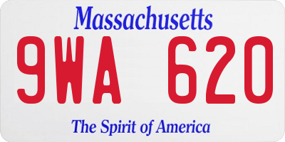 MA license plate 9WA620