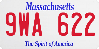 MA license plate 9WA622