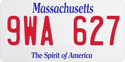 MA license plate 9WA627