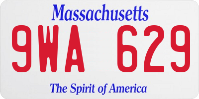 MA license plate 9WA629