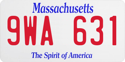 MA license plate 9WA631
