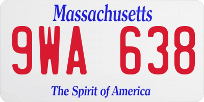 MA license plate 9WA638